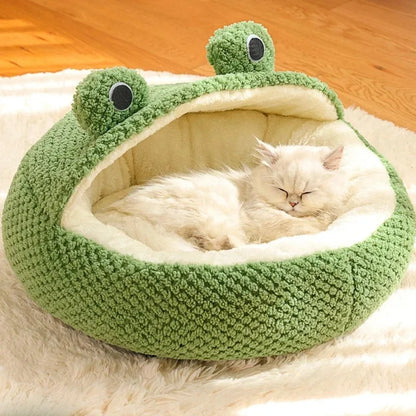 Beds Cats Warm Bed Fluffy Cushions for Winter Houses Plush Goods Pet Supplies House Kitten Basket Puppy Accessories Habitats Dog