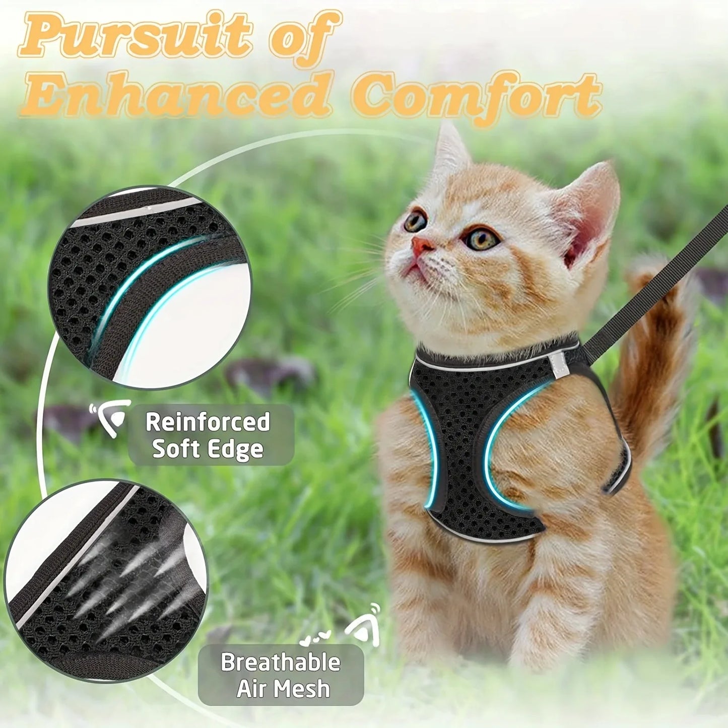 Harness for Cats Pet Products Goods Supplies Accessories Pets Collar, Harness, Leash Things Kitten Breast-band Kittens Cat Home