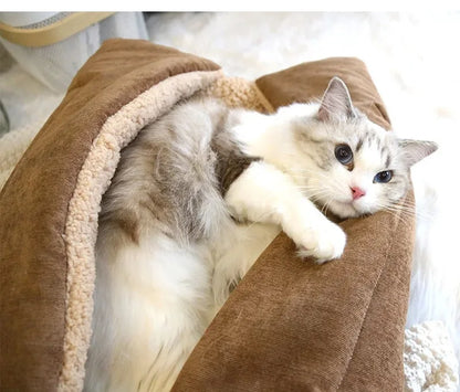Cats Beds for Winter Warm Accessories Kitten Houses Dog Bed Basket Mat Things Cushions House Puppy Goods Pet Supplies