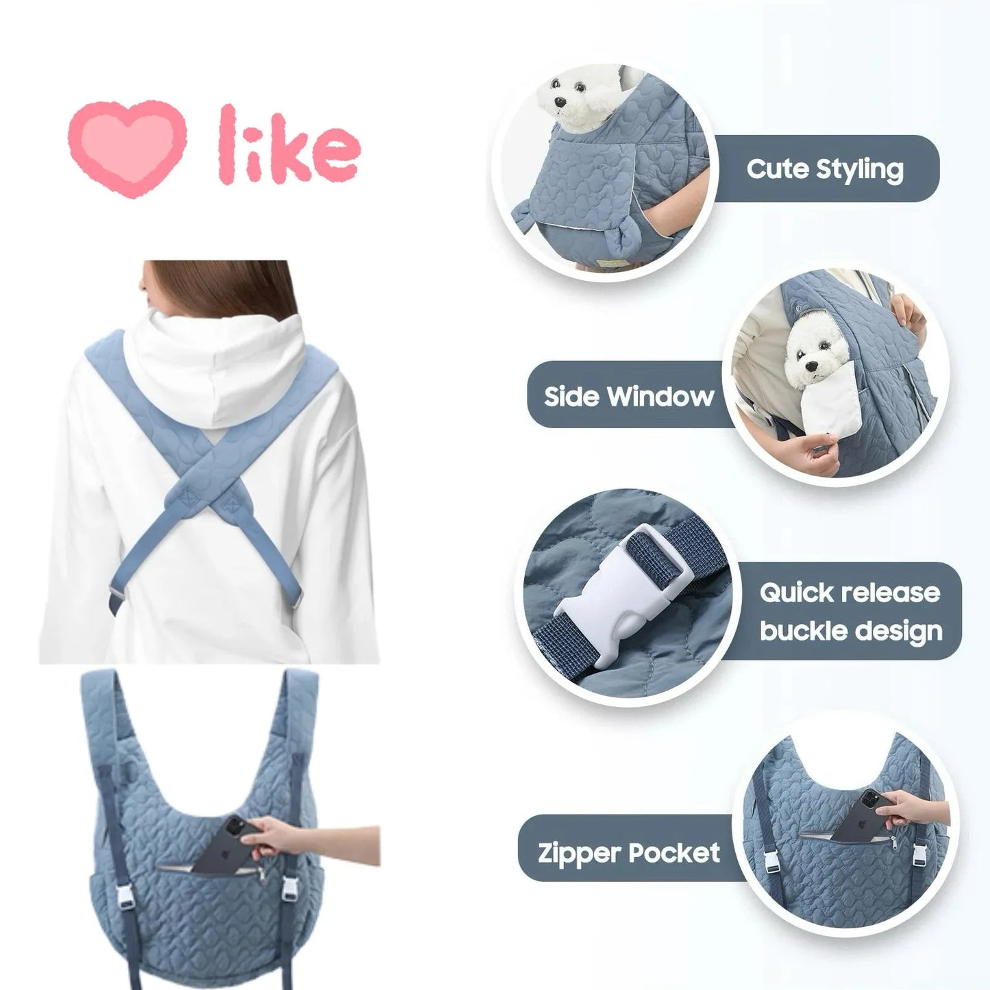 Dog Backpack Dogs Accessories Pet Bags Things Carriers Pets Basket Cats Transport Bag Carrying For Supplies Products