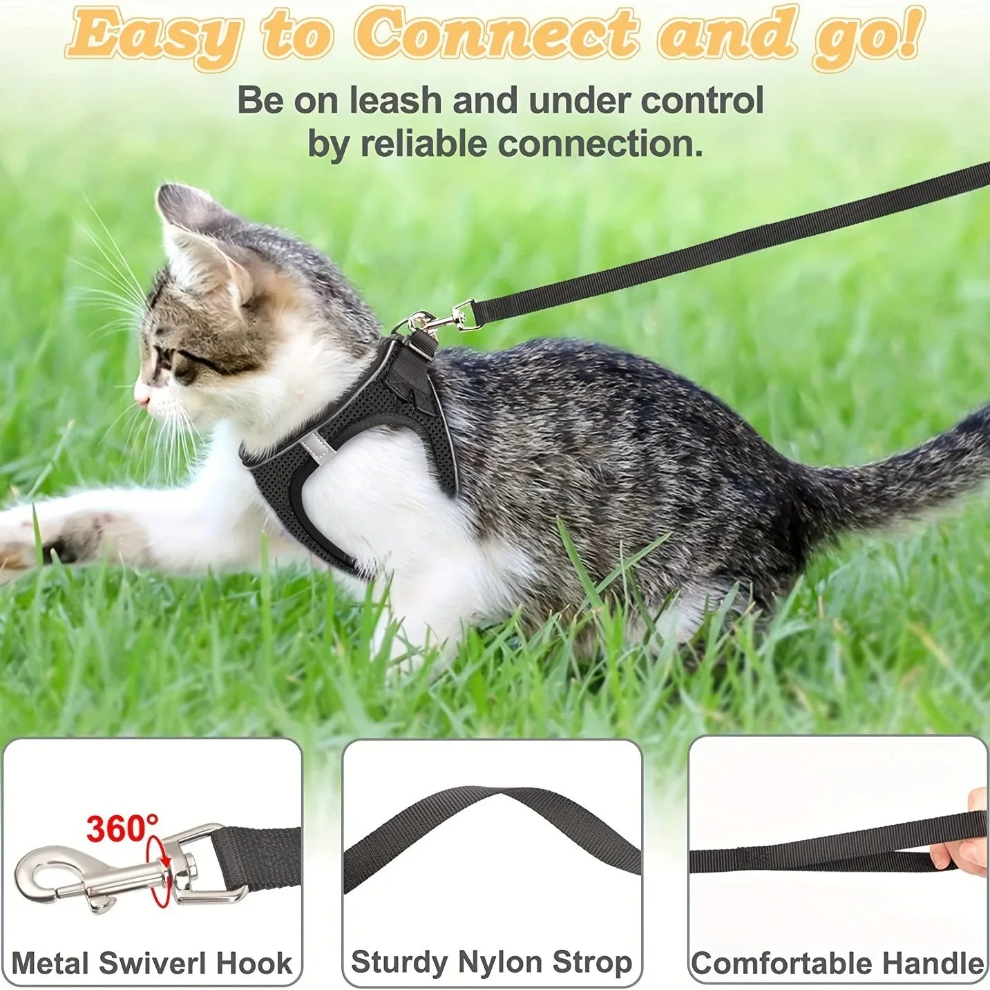 Harness for Cats Pet Products Goods Supplies Accessories Pets Collar, Harness, Leash Things Kitten Breast-band Kittens Cat Home